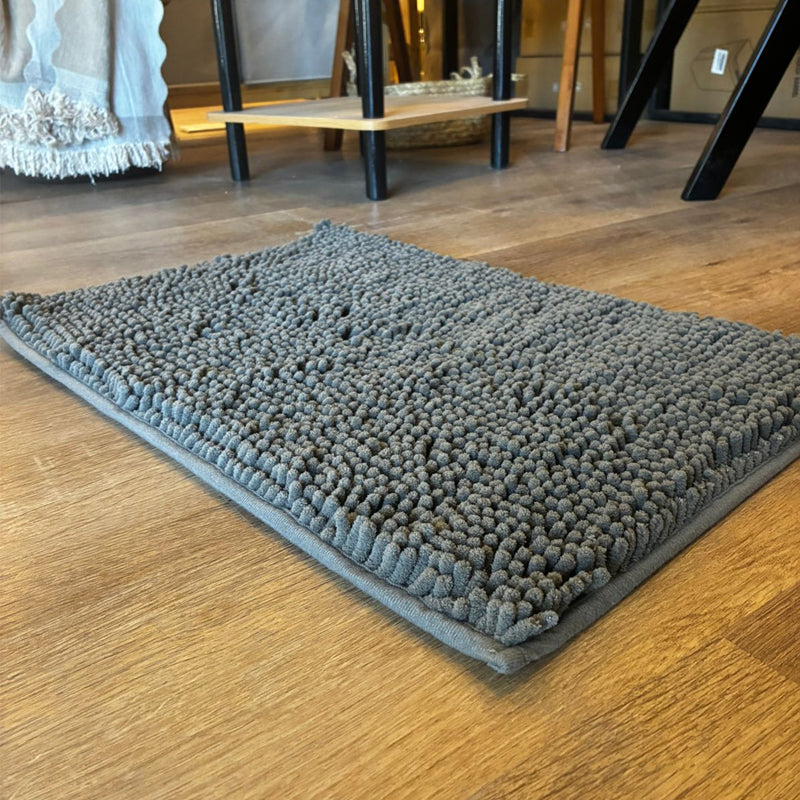 Tapete Alfombrilla De Baño Super Absorbente Piso Tina Ducha Gris Oscuro