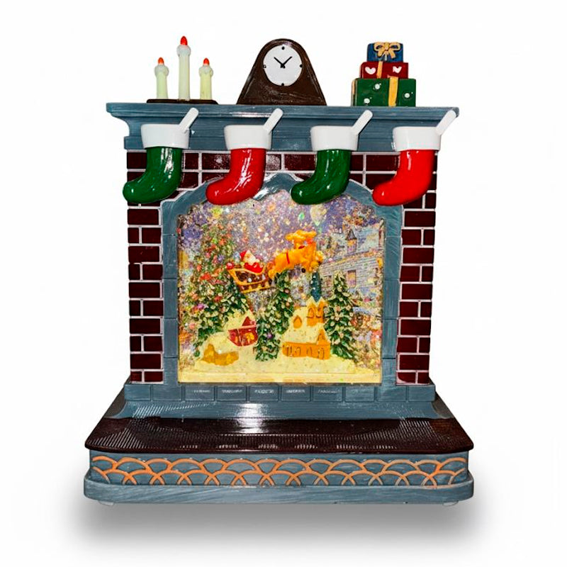 Chimenea Con Luces Y Musica Adorno Navideño De Pascua