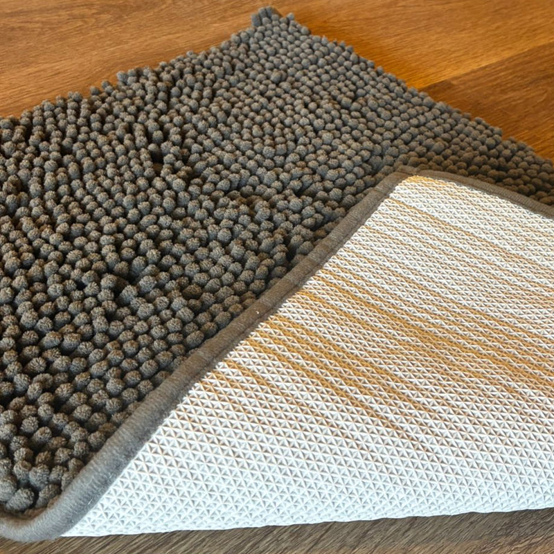 Tapete Alfombrilla De Baño Super Absorbente Piso Tina Ducha Gris Oscuro
