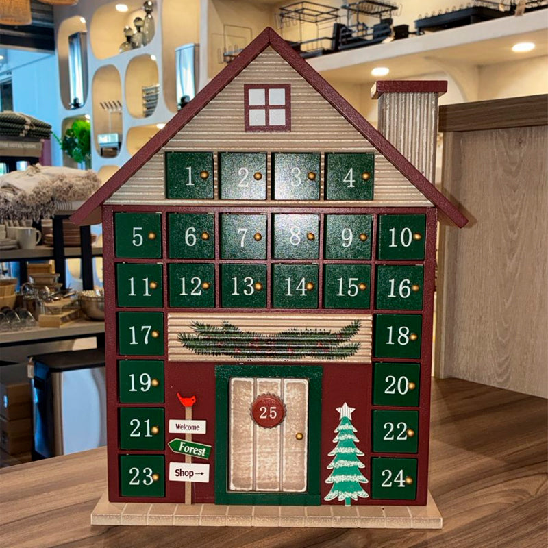 Casa Calendario De Adviento De Madera Decoración De Navidad