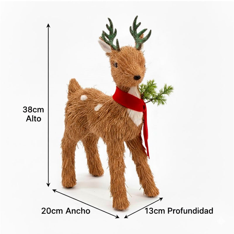 Adorno De Navidad Muñeco Reno Con Piñas Decoracion Navideña Reno