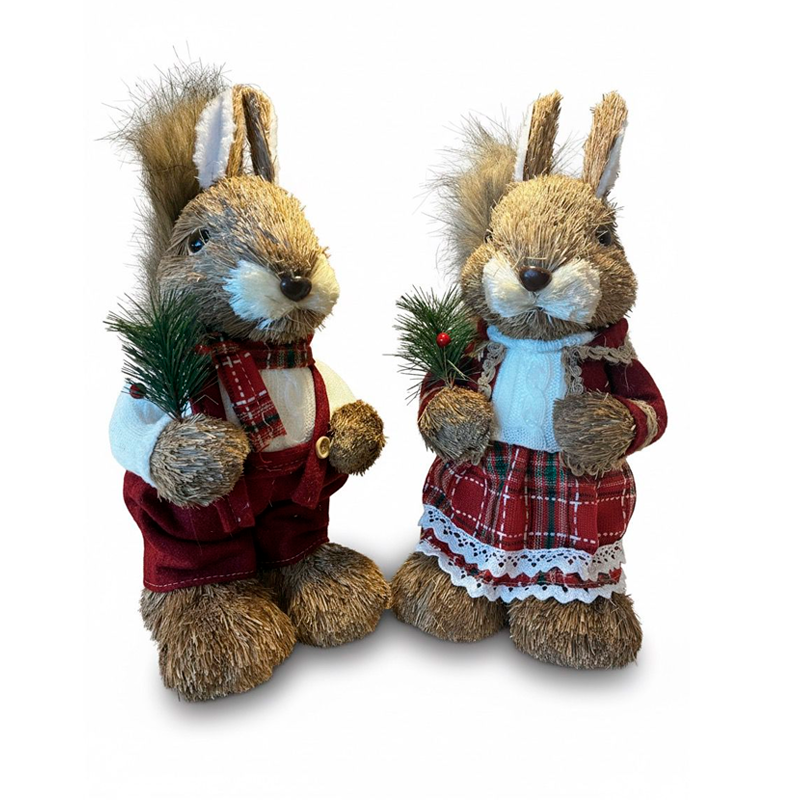 Pack 2 Ardillas Muñeco De Navidad Decoracion Navideña Arbol