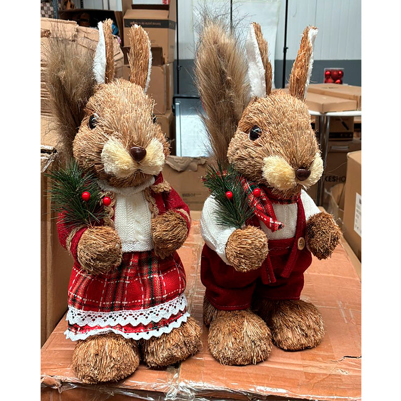 Pack 2 Ardillas Muñeco De Navidad Decoracion Navideña Arbol