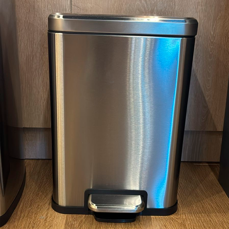 Cubo De Basura 12L Acero Inoxidable Hogar Oficina