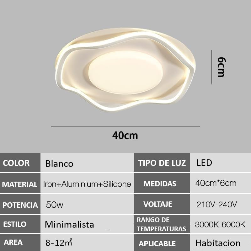 Lámpara De Techo 3 Tonos Luz Foco Led De Hogar Minimalista 40cm 50w 620-22 Wakeshome