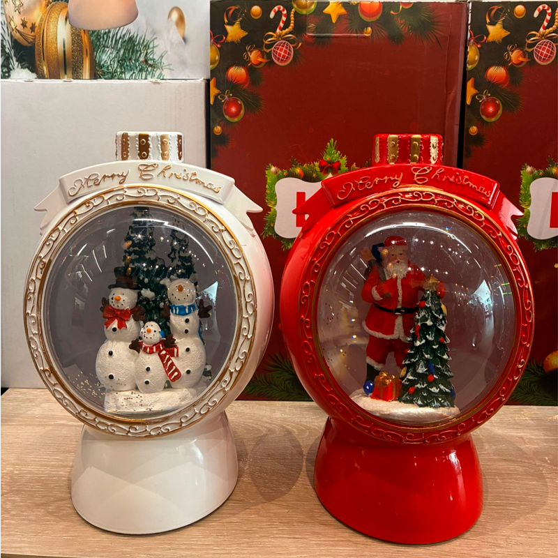 Adornos Navideños Caja De Música Globo Con Copos De Nieve