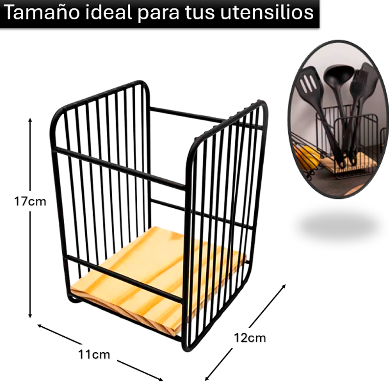 Organizador Porta Cubiertos Soporte para Utensilios Rack Cocina