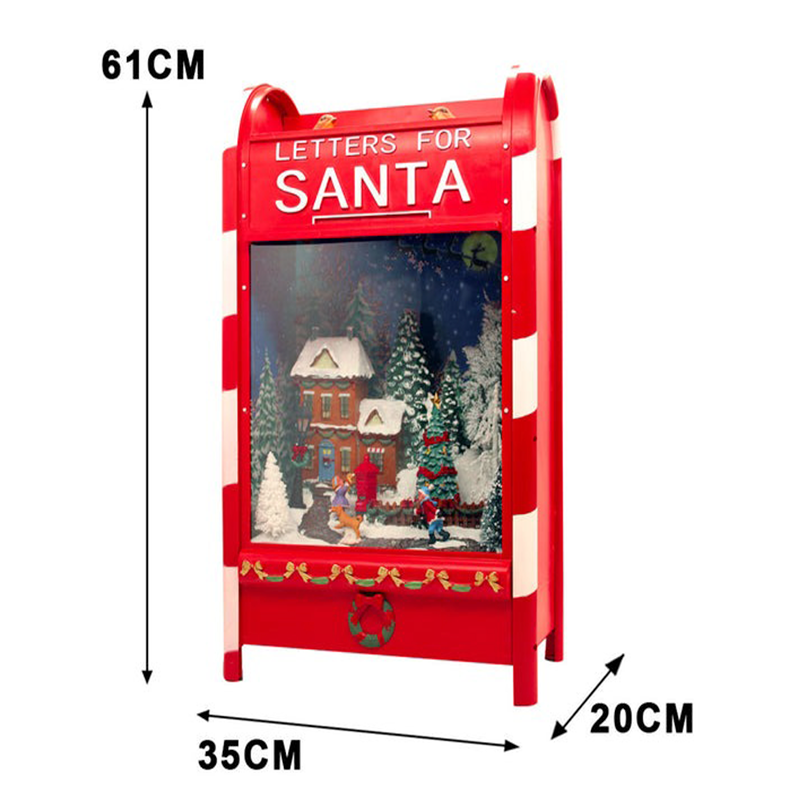 Adorno De Buzón Musical De Papá Noel Con Luz Y Nieve Cayendo