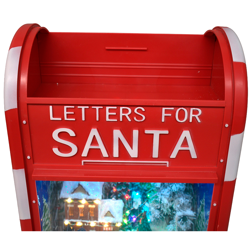 Adorno De Buzón Musical De Papá Noel Con Luz Y Nieve Cayendo