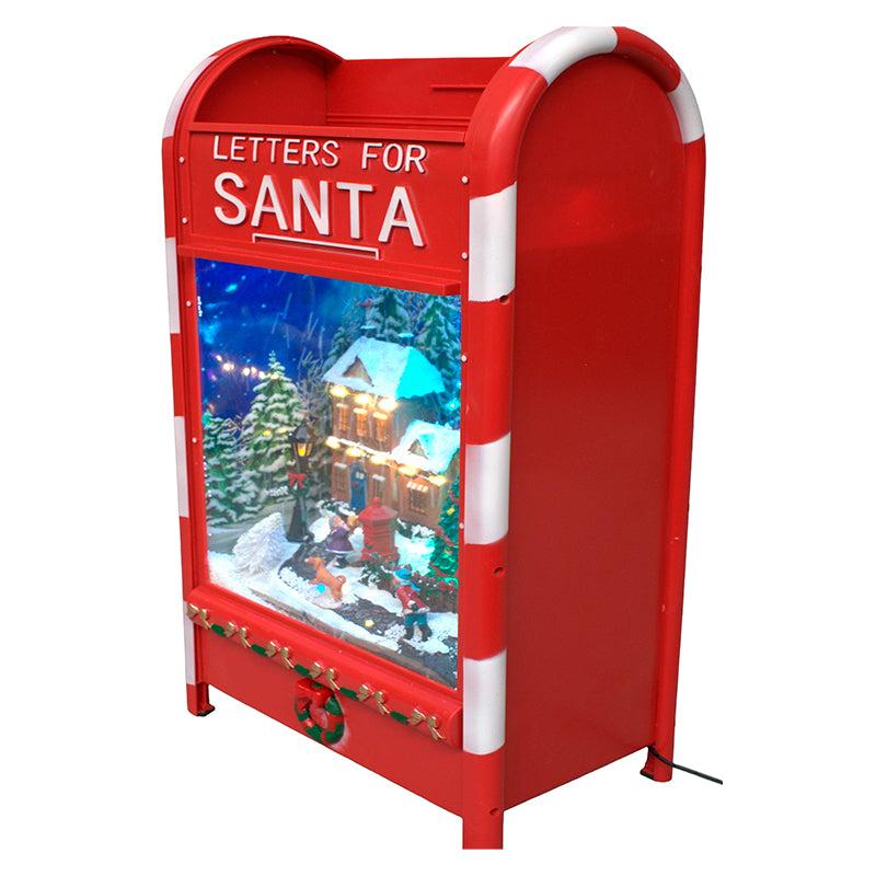 Adorno De Buzón Musical De Papá Noel Con Luz Y Nieve Cayendo