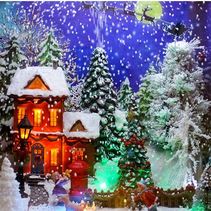 Adorno De Buzón Musical De Papá Noel Con Luz Y Nieve Cayendo