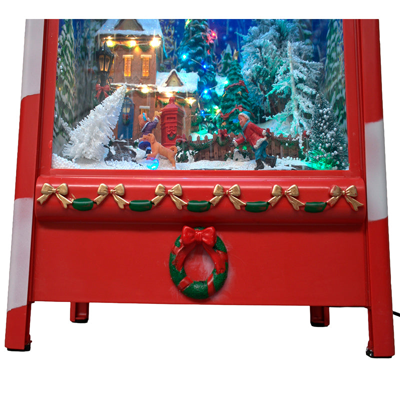 Adorno De Buzón Musical De Papá Noel Con Luz Y Nieve Cayendo
