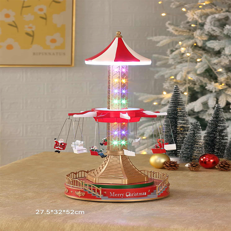 Adorno Carrusel Navideño En Movimiento Con Música Y Luce Led