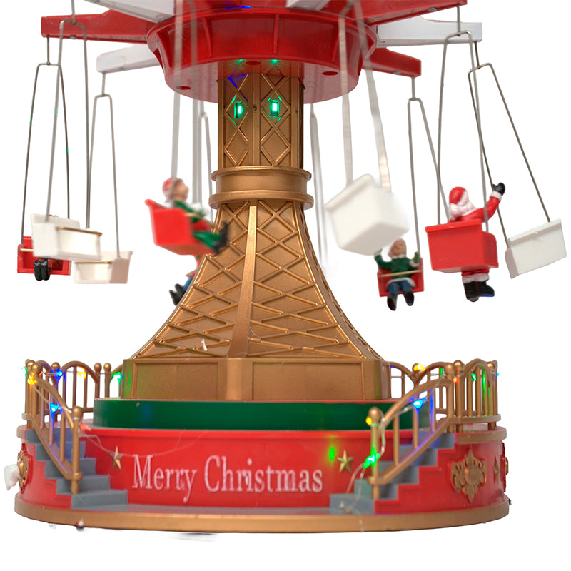 Adorno Carrusel Navideño En Movimiento Con Música Y Luce Led