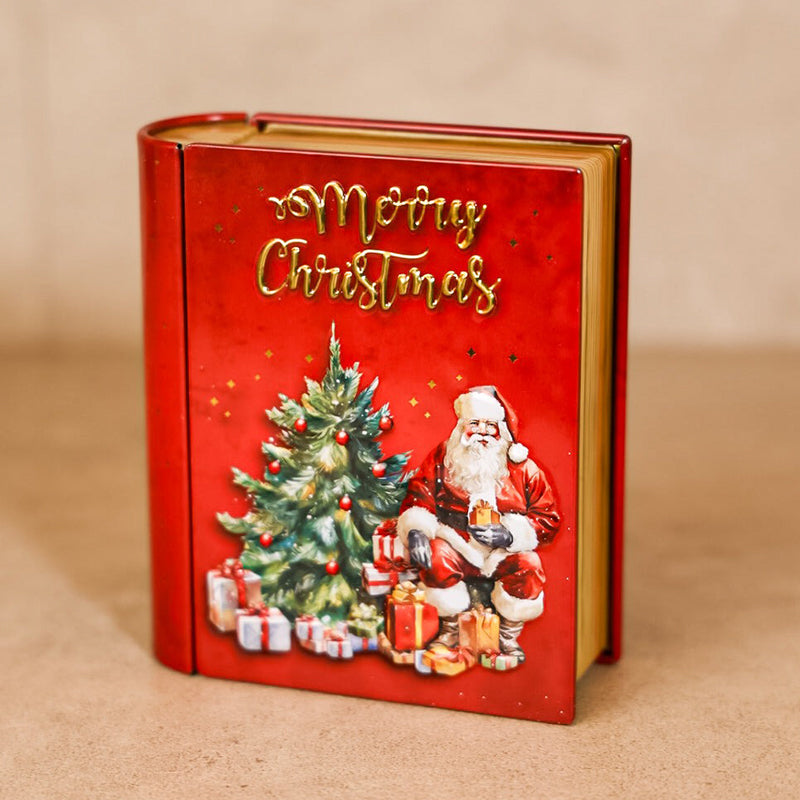 Set 4 Cajas Sorpresa Navideña Libro Decorativo De Metal