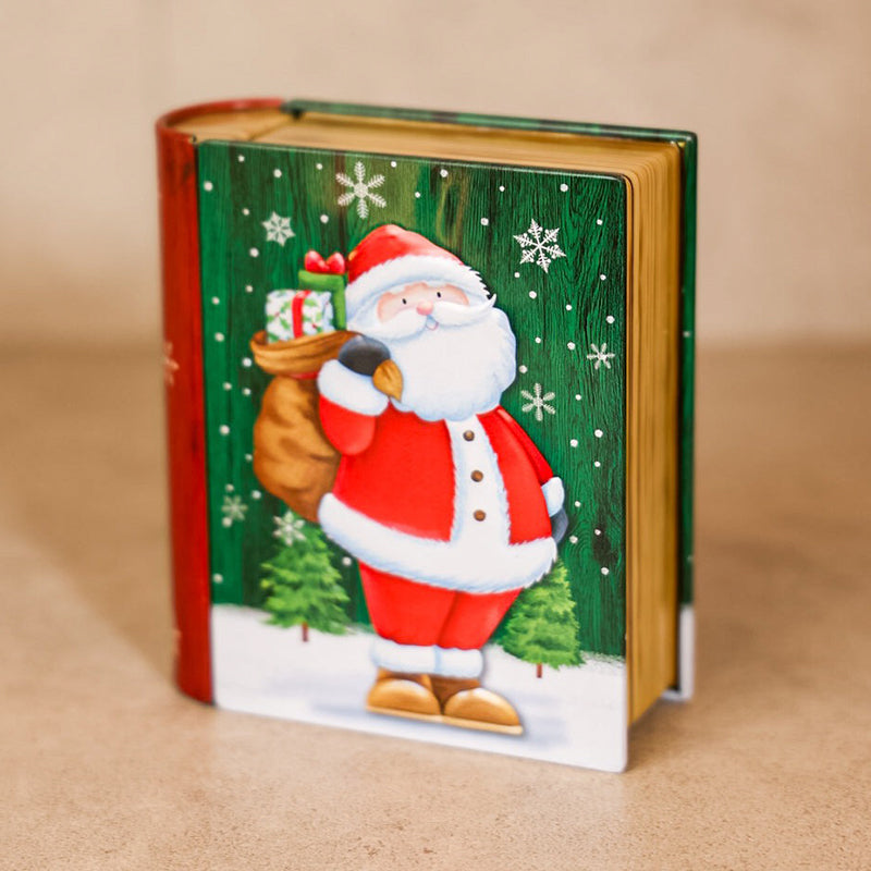 Set 4 Cajas Sorpresa Navideña Libro Decorativo De Metal