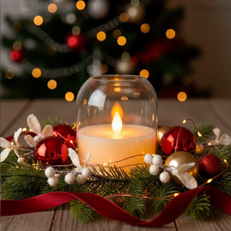 Vela Led De Navidad Sin Llama Lampara Decorativa Pilas / Usb Blanco