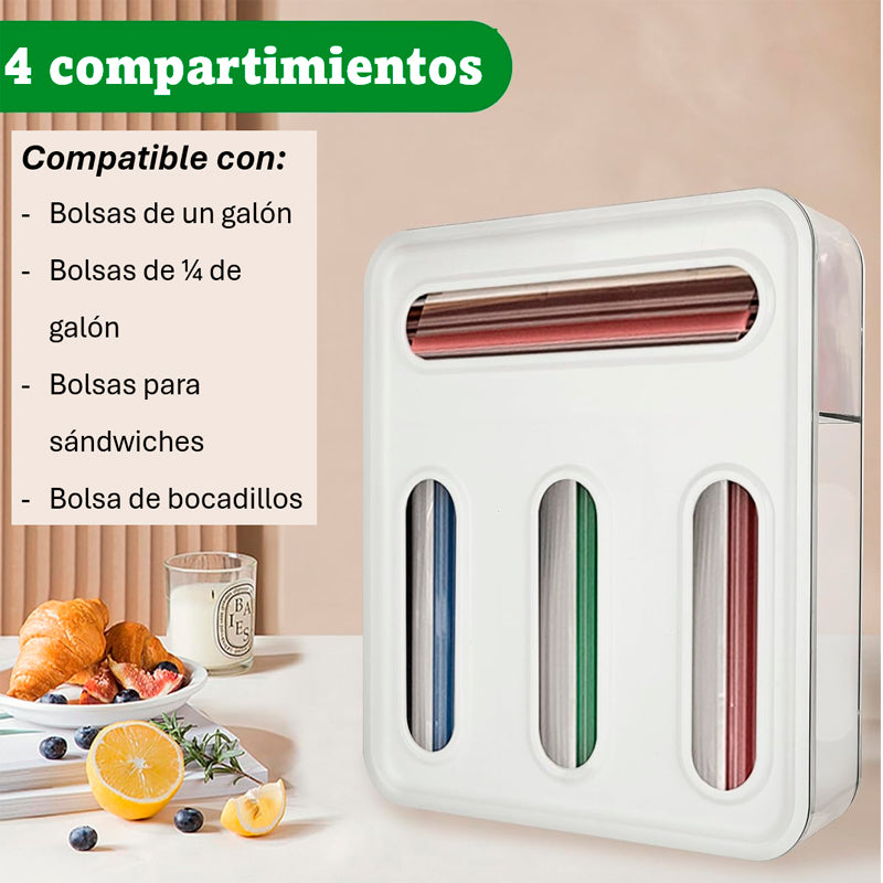 Organizador de Almacenamiento de Bolsas Dispensador de Bolsas para Alimentos