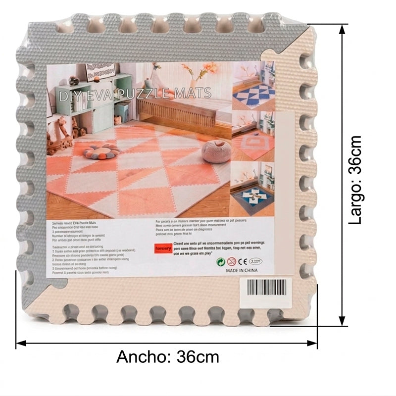 Pack Alfombras Piso Puzzle Goma Eva Antigolpes 18 piezas