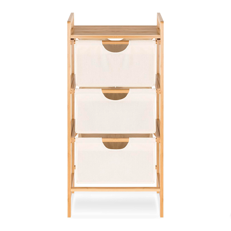 Estante De Madera 3 Niveles Organizador Para Baño Ropa Sucia