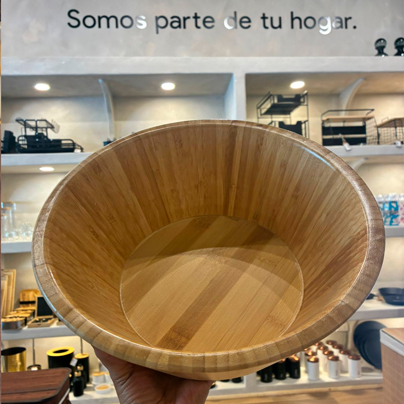 Bowls Cuenco Bambu Natural Ensaladera 27cm
