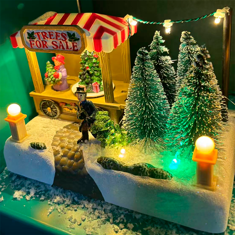Adorno De Navidad Tienda De Arboles Luz Musica Y Movimiento