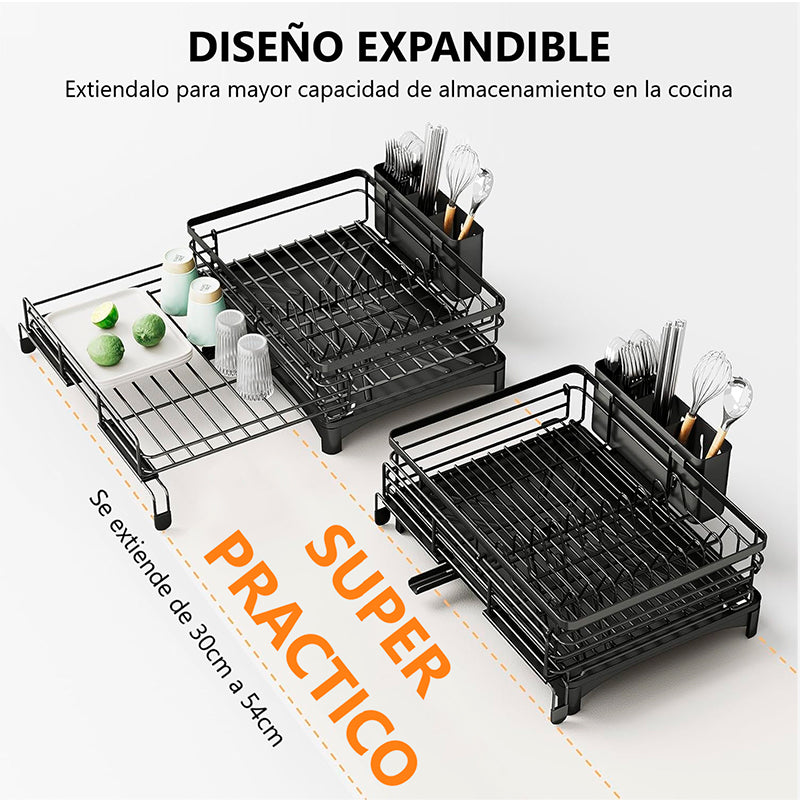 Secador Escurridor De Loza Platos Inoxidable Expandible