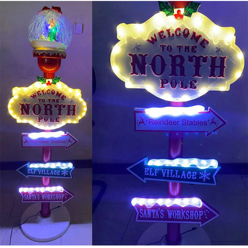 Adorno De Navidad Señal Navideña Welcome To The North Pole - Letrero