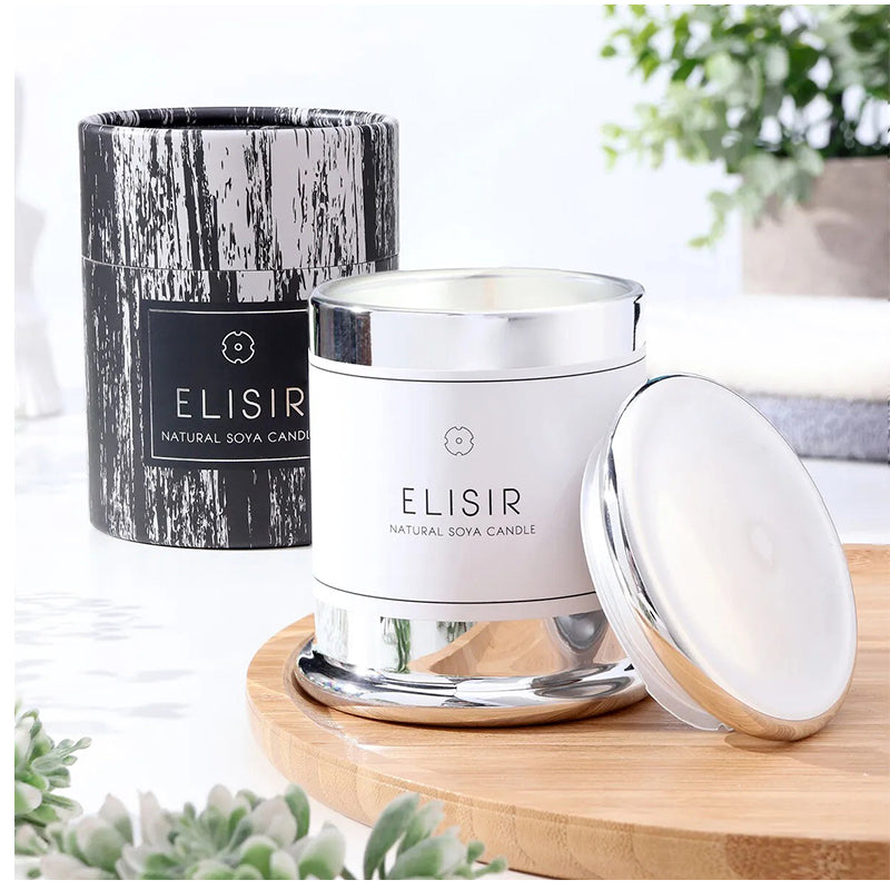 Set Aromatizador Para El Hogar Vela + Difusor Plata Con Varillas