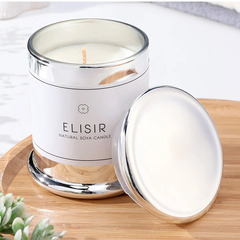 Set Aromatizador Para El Hogar Vela + Difusor Plata Con Varillas