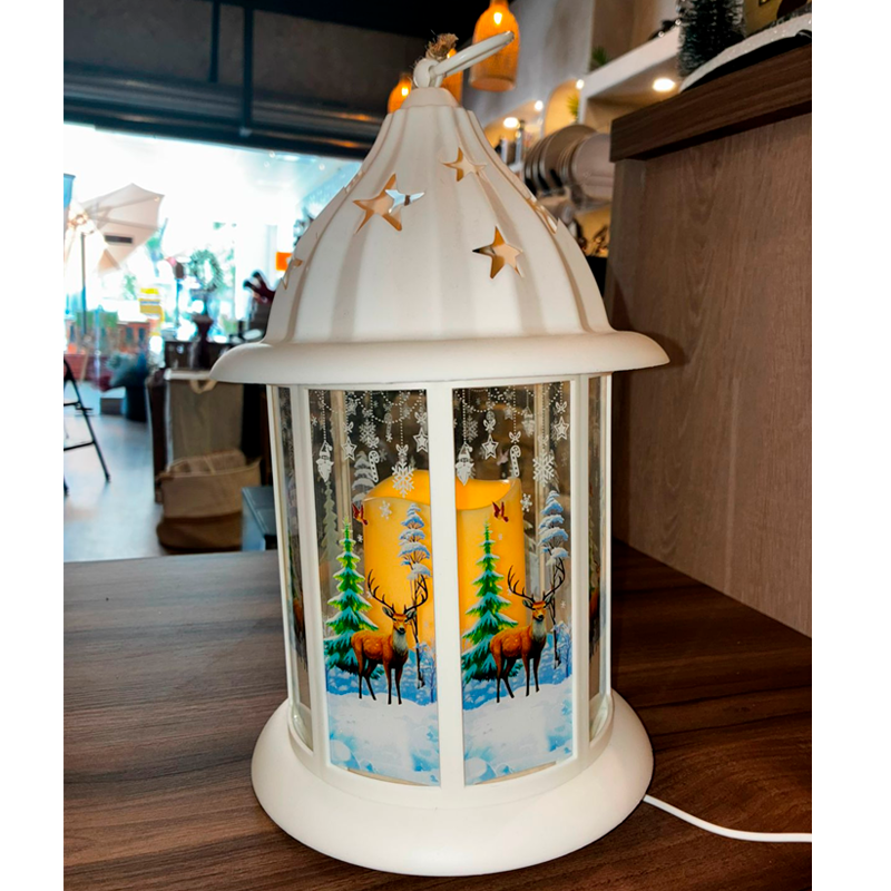 Candelabro Led De Navidad Sin Llama Lampara Decorativa Pilas / Usb