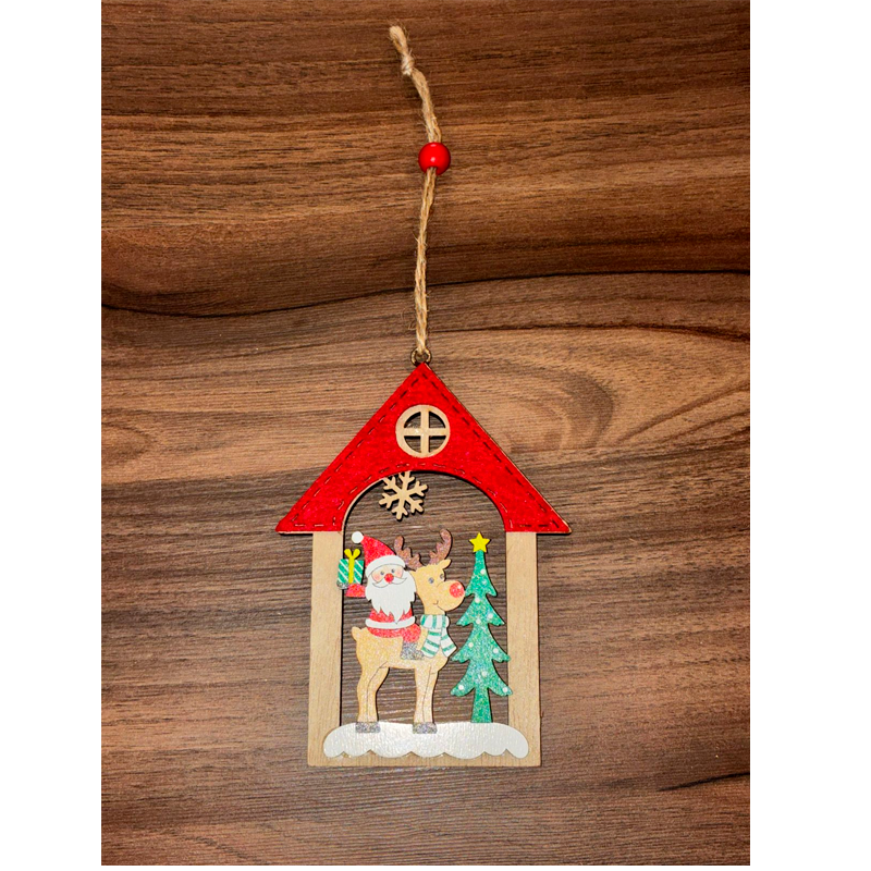 Adorno De Navidad Madera Decoracion De Pascua Para Arbolito 10cm