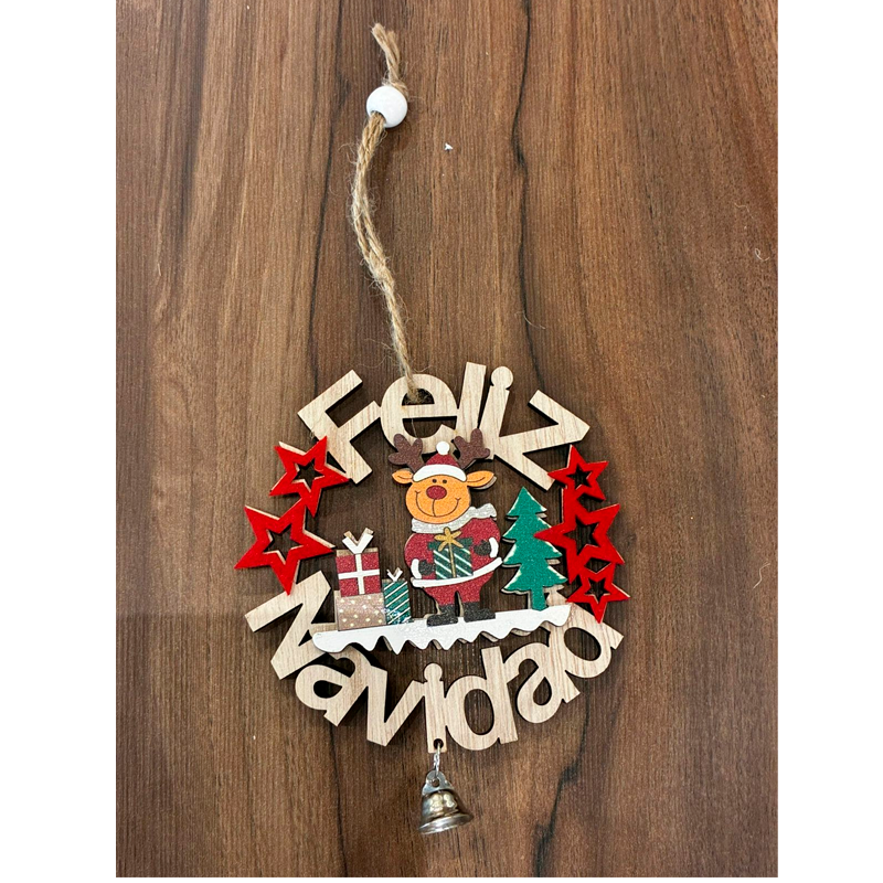 Adorno De Navidad Madera Decoracion De Pascua Para Arbolito 10cm