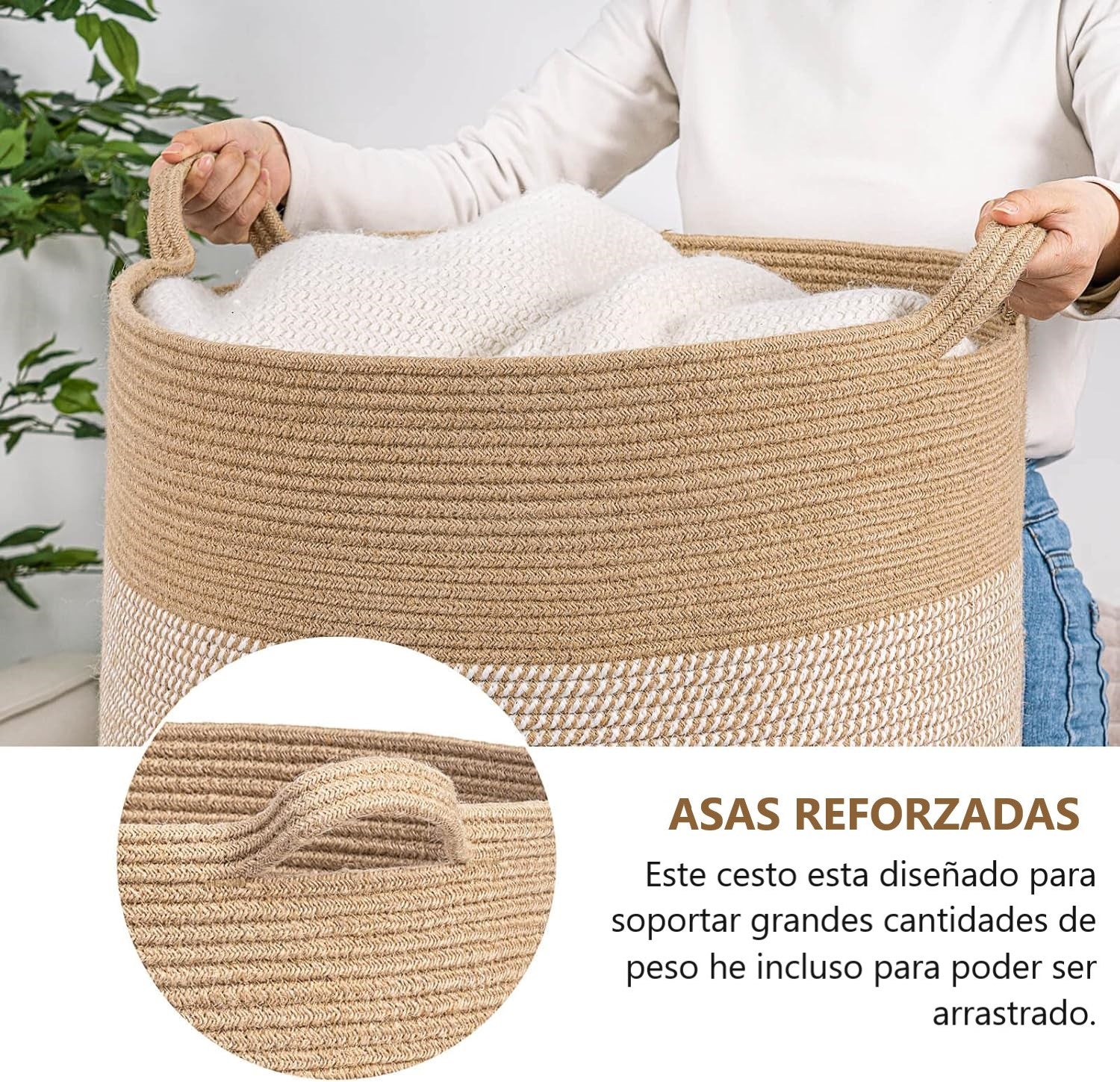 Pack 2 Canasto Ropa Sucia Cesta Para Juguetes Organizador Con Asa