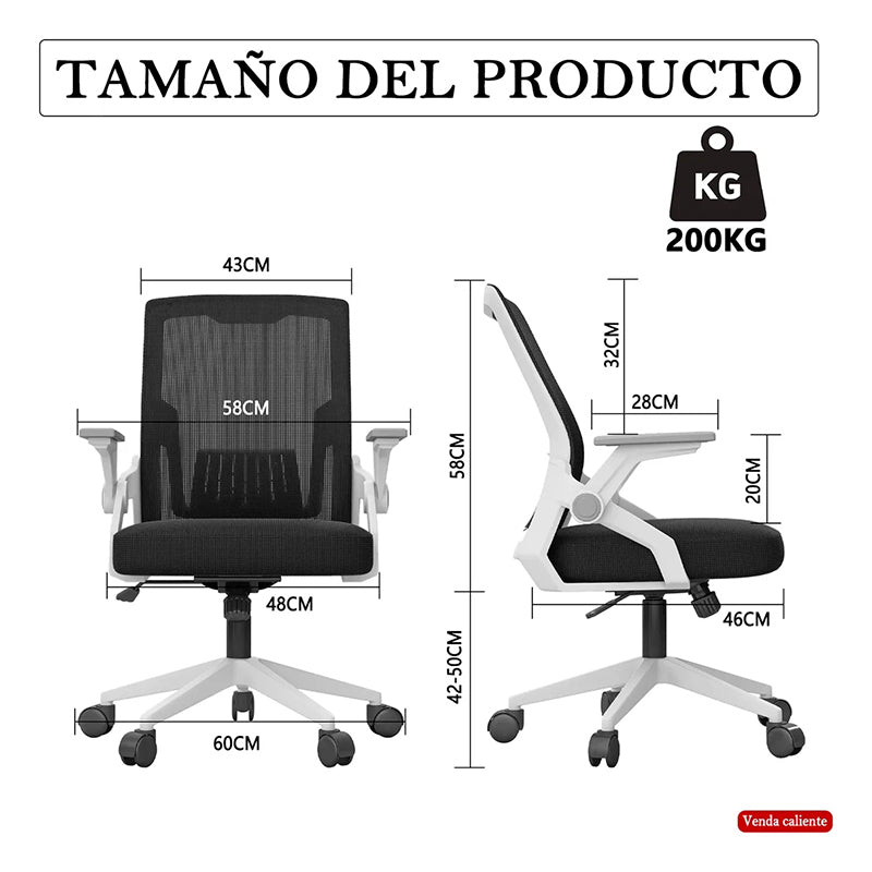 Silla Ergonomica Oficina Soporte Lumbar Ajustable Giratorio