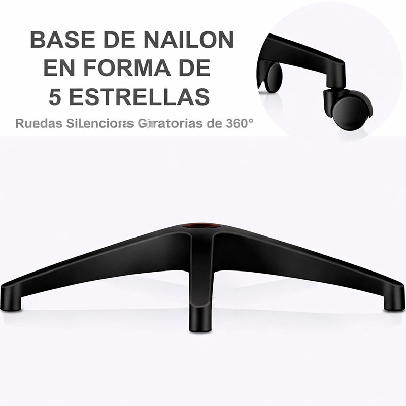 Silla Ergonomica Oficina Soporte Lumbar Ajustable Giratorio Negro