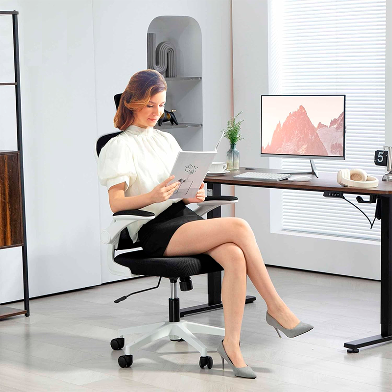 Silla De Oficina Ergonómica Con Reposacabezas Soporte Lumba