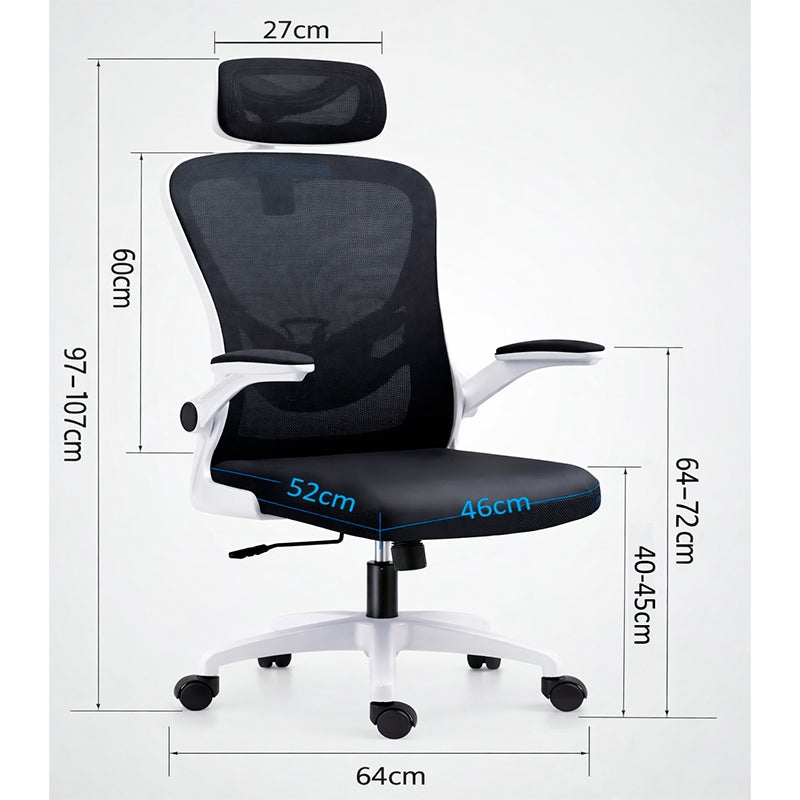Silla De Oficina Ergonómica Con Reposacabezas Soporte Lumba