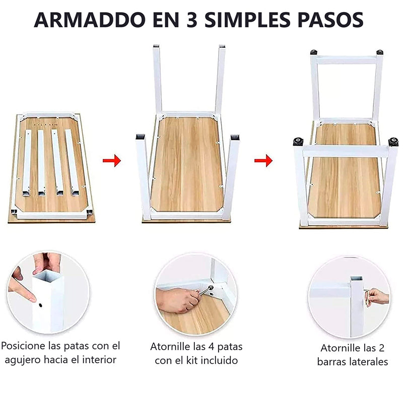 Escritorio De Oficina Grande Mesa De Estudio Moderna Gamer Bambú