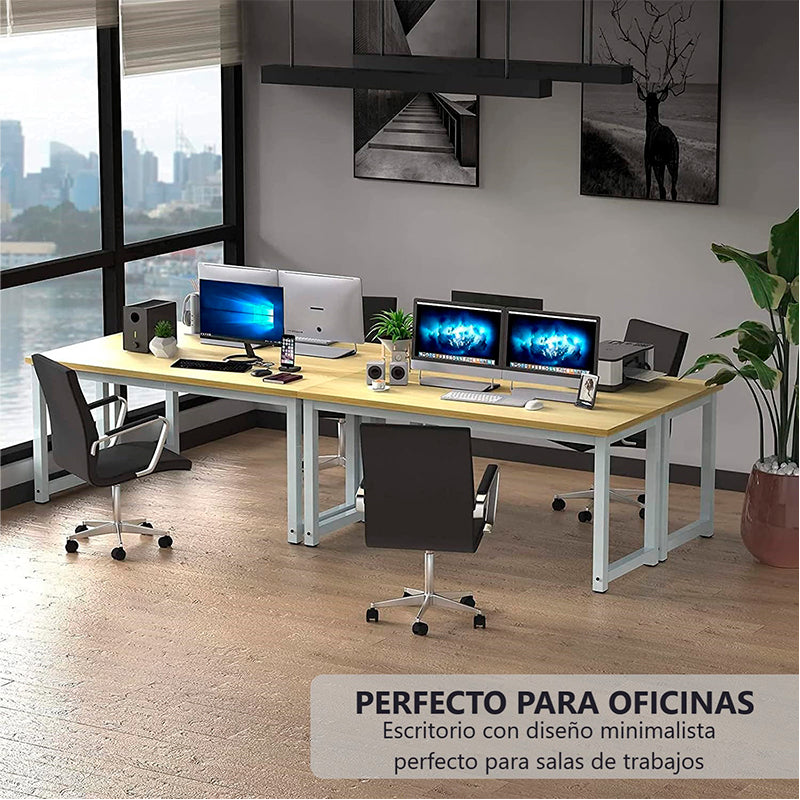 Escritorio De Oficina Grande Mesa De Estudio Moderna Gamer Bambú