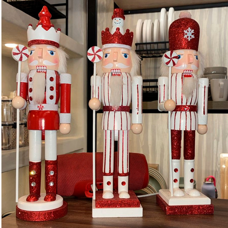 Soldado Cascanueces Navideño Madera Adorno Arbol De Navidad Rojo