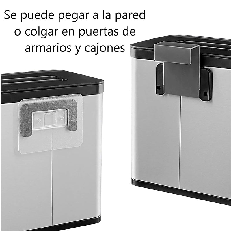 Cubo De Basura Colgante Tapa Para Armario Cocina Dormitorio Plateado