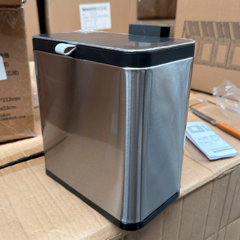 Cubo De Basura Colgante Tapa Para Armario Cocina Dormitorio Plateado