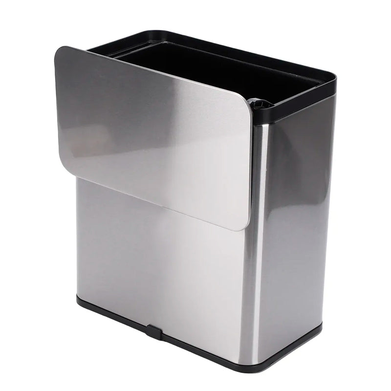 Cubo De Basura Colgante Tapa Para Armario Cocina Dormitorio Plateado