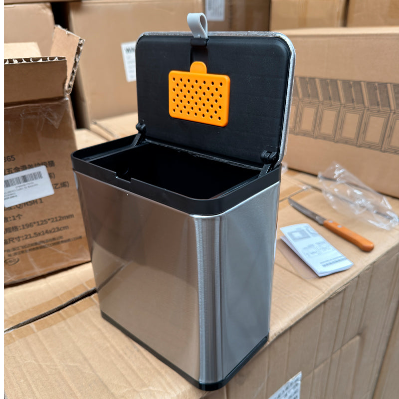 Cubo De Basura Colgante Tapa Para Armario Cocina Dormitorio Plateado