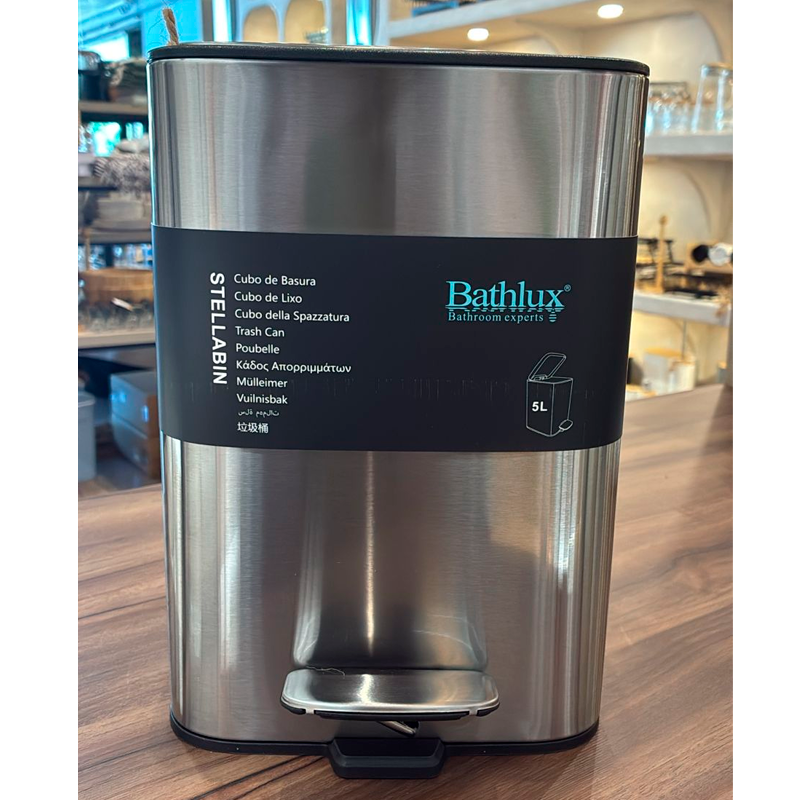 Cubo De Basura De Acero Inoxidable 5 Litros Basurero Hogar Plateado