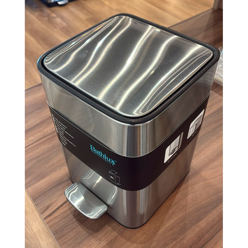 Cubo De Basura De Acero Inoxidable 5 Litros Basurero Hogar Plateado