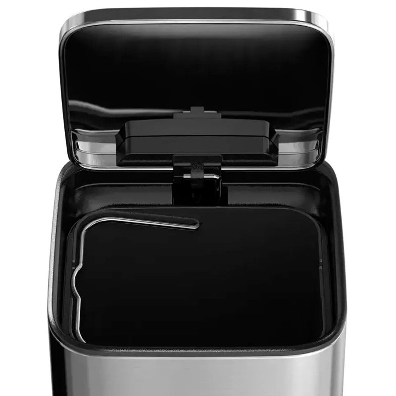 Cubo De Basura De Acero Inoxidable 5 Litros Basurero Hogar Plateado