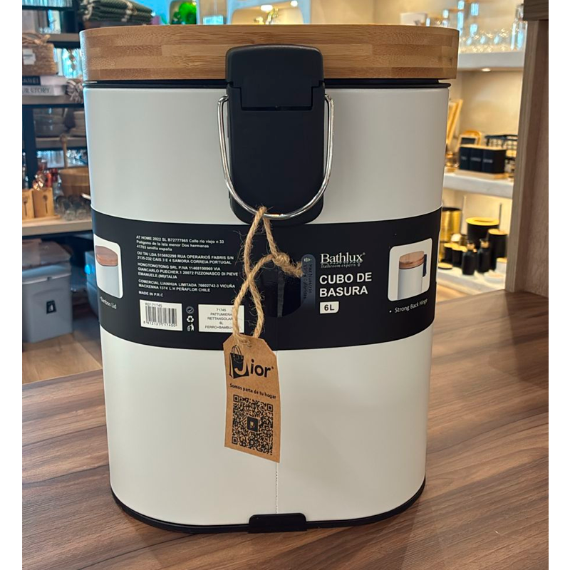 Cubo De Basura De Acero Inoxidable 6litros Basurero Hogar Blanco