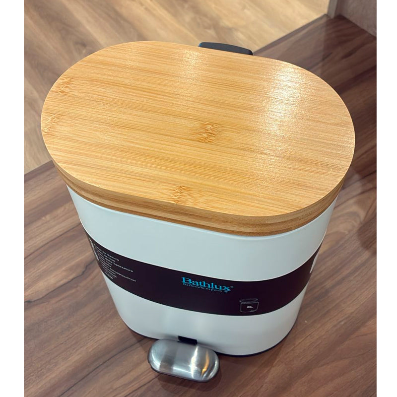 Cubo De Basura De Acero Inoxidable 6litros Basurero Hogar Blanco